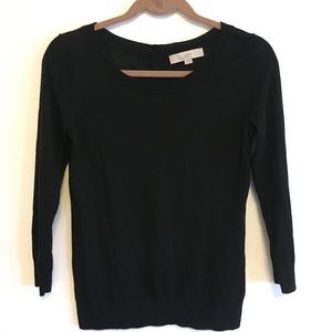 Black 3/4 Sleeve Loft Sweater
